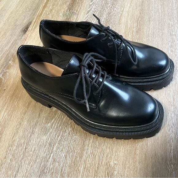 H&M Platform Lace-Up Loafers Black - Picture 2 of 7